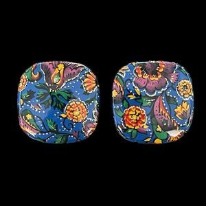 Vintage painted clip on style earrings